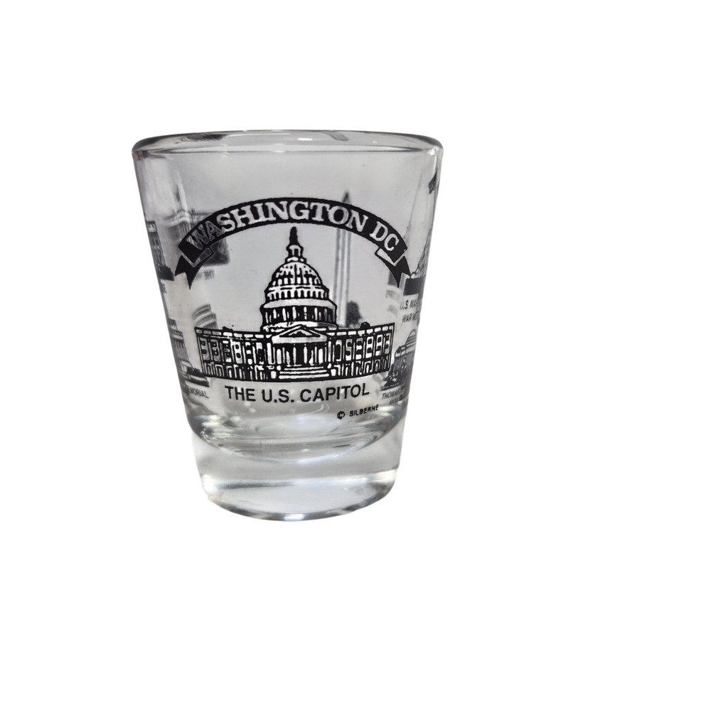Silberne Shot Glass Washington‎ DC Landmarks Souvenir Made in USA